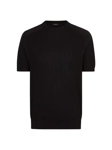 Stefano Ricci Men's Silk and Cotton Superior Crewneck Sweater - Black | Thumbnail 1 Stefano Ricci Men's Silk and Cotton Superior Crewneck Sweater - Black | Thumbnail 1