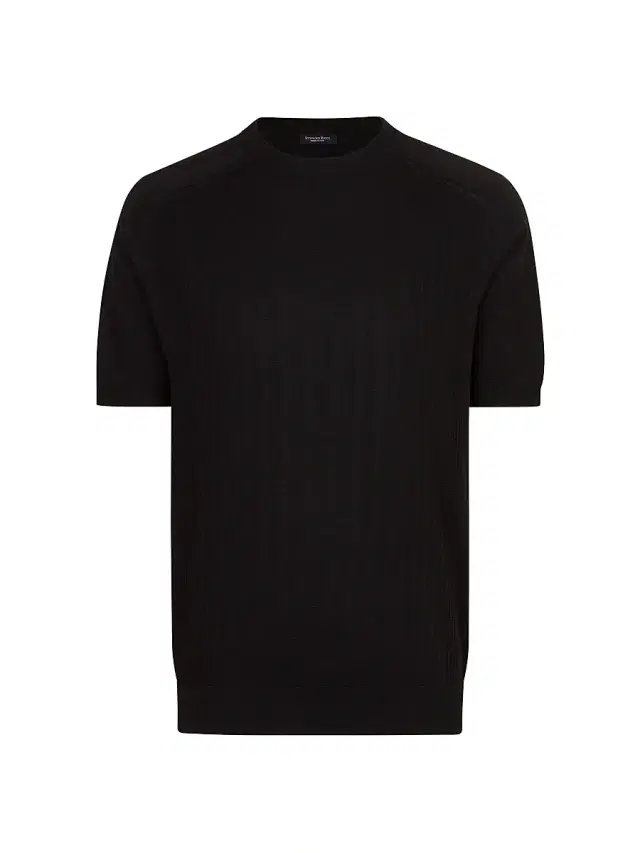 Men's Silk and Cotton Superior Crewneck Sweater - Black Men's Silk and Cotton Superior Crewneck Sweater - Black