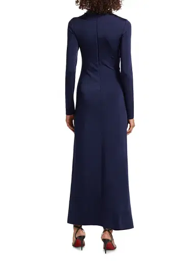 Giorgio Armani Women's Jersey Embellished Midi-Dress - Navy - Size 4 | Thumbnail 5 Giorgio Armani Women's Jersey Embellished Midi-Dress - Navy - Size 4 | Thumbnail 5