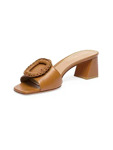 Santoni Women's Corolle Leather Buckle Mules - Brown - Size 10.5 | Thumbnail 4 Santoni Women's Corolle Leather Buckle Mules - Brown - Size 10.5 | Thumbnail 4