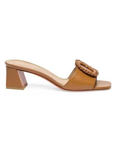Santoni Women's Corolle Leather Buckle Mules - Brown - Size 10.5 | Thumbnail 1 Santoni Women's Corolle Leather Buckle Mules - Brown - Size 10.5 | Thumbnail 1