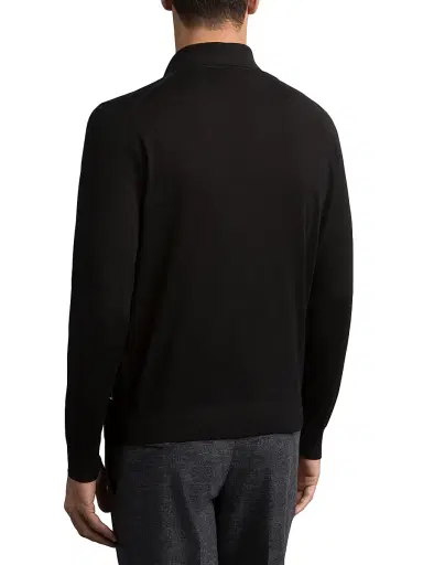 Stefano Ricci Men's Cashmere-Wool Polo Shirt - Black | Thumbnail 4 Stefano Ricci Men's Cashmere-Wool Polo Shirt - Black | Thumbnail 4