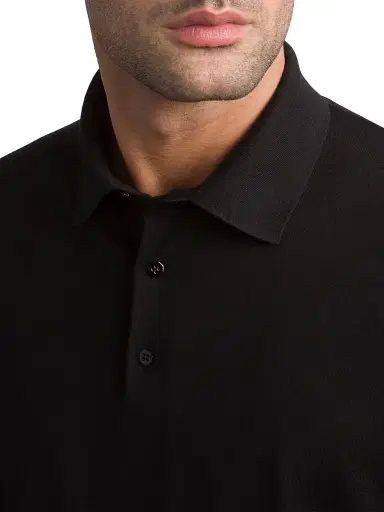 Stefano Ricci Men's Cashmere-Wool Polo Shirt - Black | Thumbnail 5 Stefano Ricci Men's Cashmere-Wool Polo Shirt - Black | Thumbnail 5