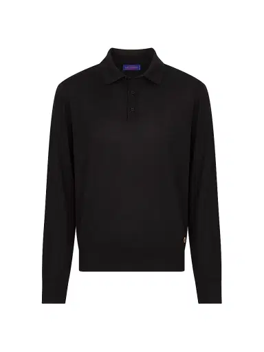 Stefano Ricci Men's Cashmere-Wool Polo Shirt - Black | Thumbnail 1 Stefano Ricci Men's Cashmere-Wool Polo Shirt - Black | Thumbnail 1