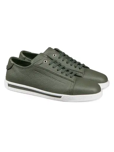 Stefano Ricci Men's Calfskin Sneakers - Verde Tundra | Thumbnail 2 Stefano Ricci Men's Calfskin Sneakers - Verde Tundra | Thumbnail 2