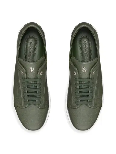 Stefano Ricci Men's Calfskin Sneakers - Verde Tundra | Thumbnail 4 Stefano Ricci Men's Calfskin Sneakers - Verde Tundra | Thumbnail 4