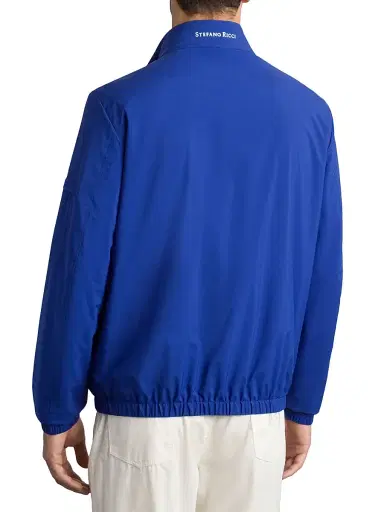 Stefano Ricci Men's Windbreaker Jacket with Zip Closure - Traffic Blue | Thumbnail 2 Stefano Ricci Men's Windbreaker Jacket with Zip Closure - Traffic Blue | Thumbnail 2
