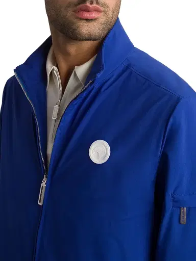 Stefano Ricci Men's Windbreaker Jacket with Zip Closure - Traffic Blue | Thumbnail 3 Stefano Ricci Men's Windbreaker Jacket with Zip Closure - Traffic Blue | Thumbnail 3