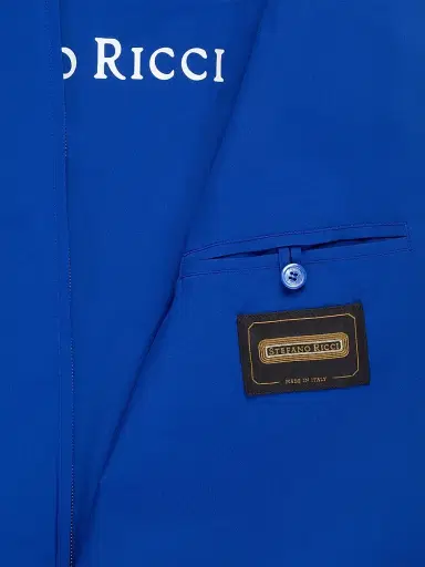 Stefano Ricci Men's Windbreaker Jacket with Zip Closure - Traffic Blue | Thumbnail 6 Stefano Ricci Men's Windbreaker Jacket with Zip Closure - Traffic Blue | Thumbnail 6