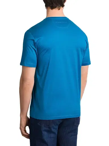 Stefano Ricci Men's Cotton T-Shirt - Blue | Thumbnail 3 Stefano Ricci Men's Cotton T-Shirt - Blue | Thumbnail 3