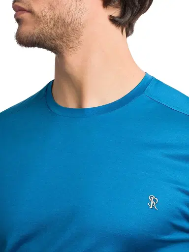 Stefano Ricci Men's Cotton T-Shirt - Blue | Thumbnail 5 Stefano Ricci Men's Cotton T-Shirt - Blue | Thumbnail 5