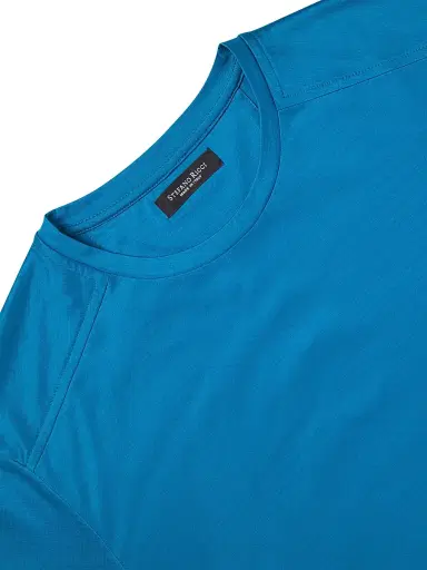 Stefano Ricci Men's Cotton T-Shirt - Blue | Thumbnail 7 Stefano Ricci Men's Cotton T-Shirt - Blue | Thumbnail 7