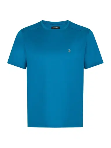 Stefano Ricci Men's Cotton T-Shirt - Blue | Thumbnail 1 Stefano Ricci Men's Cotton T-Shirt - Blue | Thumbnail 1