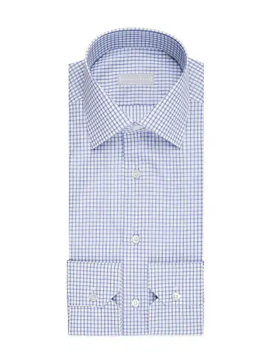 Stefano Ricci Men's Refined Classic Dress Shirt - Blue White | Thumbnail 1 Stefano Ricci Men's Refined Classic Dress Shirt - Blue White | Thumbnail 1