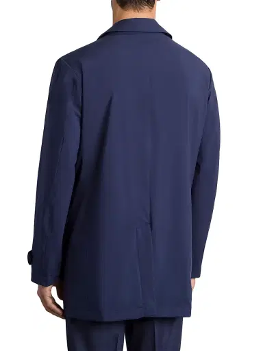 Stefano Ricci Men's Versatile Luxury Lightweight Raincoat - Saphire Blue | Thumbnail 2 Stefano Ricci Men's Versatile Luxury Lightweight Raincoat - Saphire Blue | Thumbnail 2