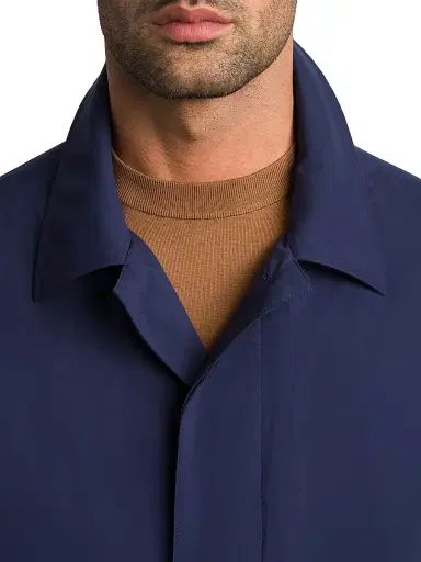 Stefano Ricci Men's Versatile Luxury Lightweight Raincoat - Saphire Blue | Thumbnail 4 Stefano Ricci Men's Versatile Luxury Lightweight Raincoat - Saphire Blue | Thumbnail 4