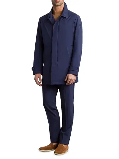 Stefano Ricci Men's Versatile Luxury Lightweight Raincoat - Saphire Blue | Thumbnail 8 Stefano Ricci Men's Versatile Luxury Lightweight Raincoat - Saphire Blue | Thumbnail 8