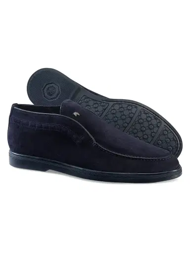 Stefano Ricci Men's Suede Slip-On Chukka Boots - Blu Ink - Size 10 | Thumbnail 3 Stefano Ricci Men's Suede Slip-On Chukka Boots - Blu Ink - Size 10 | Thumbnail 3