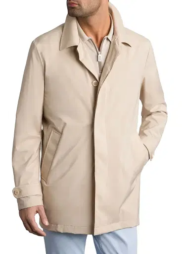 Stefano Ricci Men's Versatile Luxury Lightweight Raincoat - Beige | Thumbnail 1 Stefano Ricci Men's Versatile Luxury Lightweight Raincoat - Beige | Thumbnail 1