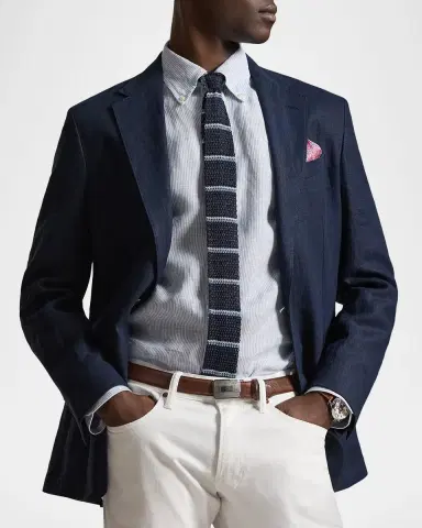 Polo Ralph Lauren Men's Soft Tailored-Fit Linen Suit Jacket | Thumbnail 3 Polo Ralph Lauren Men's Soft Tailored-Fit Linen Suit Jacket | Thumbnail 3