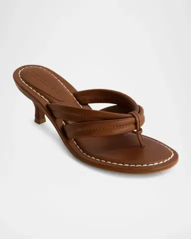 Bernardo Miami Kitten-Heel Leather Mule Sandals | Thumbnail 2 Bernardo Miami Kitten-Heel Leather Mule Sandals | Thumbnail 2