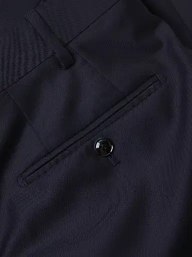 Giorgio Armani Men's Crease-Front Virgin Wool Trousers - Navy | Thumbnail 6 Giorgio Armani Men's Crease-Front Virgin Wool Trousers - Navy | Thumbnail 6