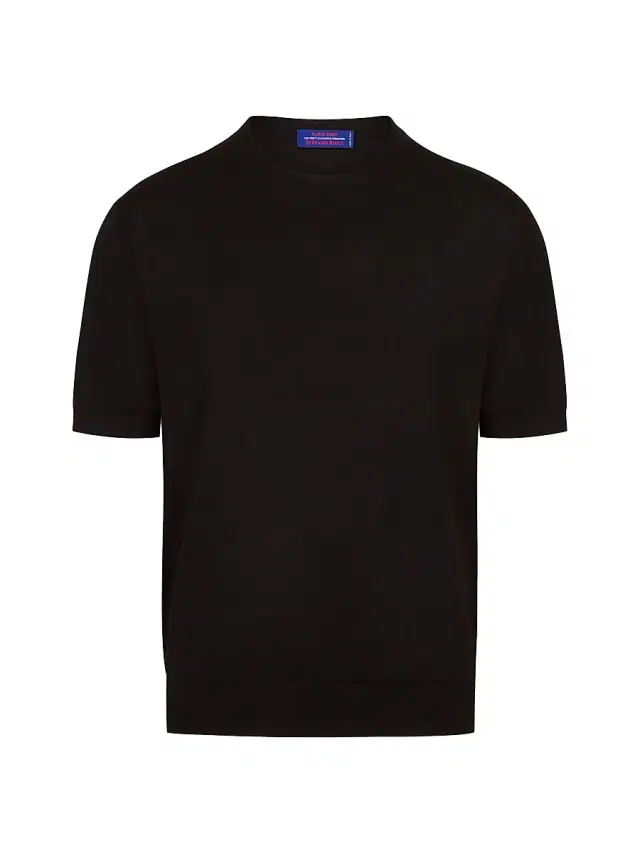 Men's Cashmere and Wool Blend Knit Crewneck Sweater - Black Men's Cashmere and Wool Blend Knit Crewneck Sweater - Black
