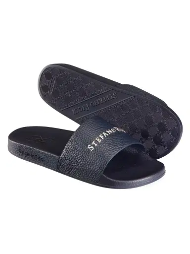 Stefano Ricci Men's Calfskin Leather Slides - Blue | Thumbnail 3 Stefano Ricci Men's Calfskin Leather Slides - Blue | Thumbnail 3