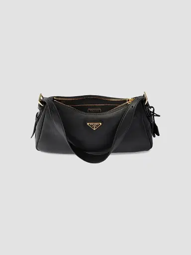 Prada Women's Aimee Medium Leather Shoulder Bag - Black | Thumbnail 6 Prada Women's Aimee Medium Leather Shoulder Bag - Black | Thumbnail 6