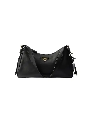 Prada Women's Aimee Medium Leather Shoulder Bag - Black | Thumbnail 1 Prada Women's Aimee Medium Leather Shoulder Bag - Black | Thumbnail 1