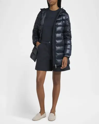 Moncler Glements Hooded Mid-Length Down Jacket | Thumbnail 3 Moncler Glements Hooded Mid-Length Down Jacket | Thumbnail 3