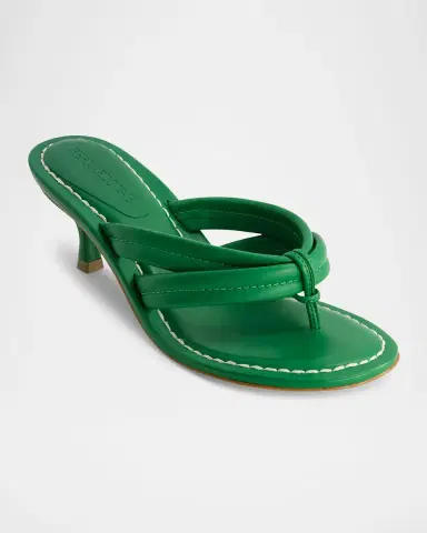 Bernardo Miami Kitten-Heel Leather Mule Sandals | Thumbnail 2 Bernardo Miami Kitten-Heel Leather Mule Sandals | Thumbnail 2