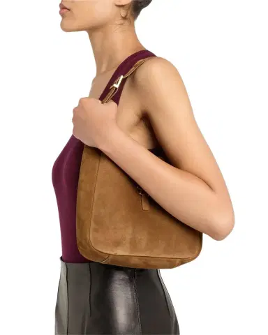 Saint Laurent Le 5 A 7 Small YSL Suede Shoulder Bag | Thumbnail 1 Saint Laurent Le 5 A 7 Small YSL Suede Shoulder Bag | Thumbnail 1