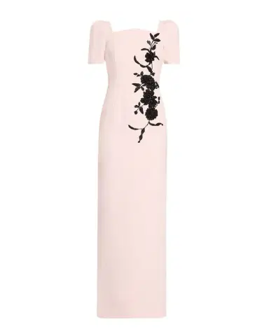 Rickie Freeman for Teri Jon Floral Applique Crepe Column Gown | Thumbnail 1 Rickie Freeman for Teri Jon Floral Applique Crepe Column Gown | Thumbnail 1