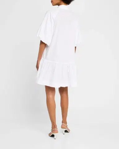 SIMKHAI Crissy Puff-Sleeve Cotton Poplin Mini Shirtdress | Thumbnail 3 SIMKHAI Crissy Puff-Sleeve Cotton Poplin Mini Shirtdress | Thumbnail 3