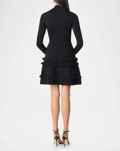 Shoshanna Joie Mock-Neck Mixed Knit Mini Dress | Thumbnail 3 Shoshanna Joie Mock-Neck Mixed Knit Mini Dress | Thumbnail 3