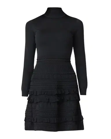 Shoshanna Joie Mock-Neck Mixed Knit Mini Dress | Thumbnail 1 Shoshanna Joie Mock-Neck Mixed Knit Mini Dress | Thumbnail 1