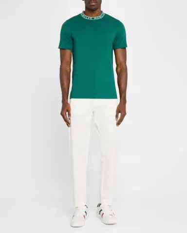 Moncler Men's Logo-Collar Jersey T-Shirt | Thumbnail 2 Moncler Men's Logo-Collar Jersey T-Shirt | Thumbnail 2