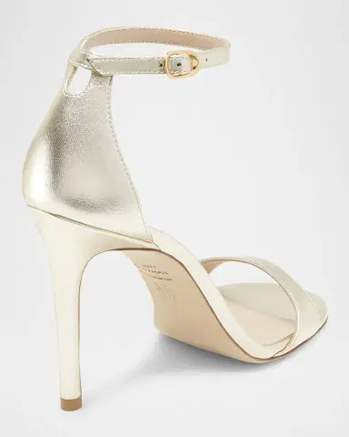 Stuart Weitzman Nudist Metallic Ankle-Strap Sandals | Thumbnail 3 Stuart Weitzman Nudist Metallic Ankle-Strap Sandals | Thumbnail 3