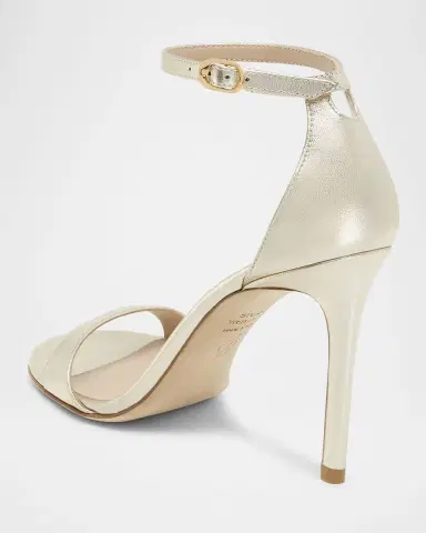 Stuart Weitzman Nudist Metallic Ankle-Strap Sandals | Thumbnail 4 Stuart Weitzman Nudist Metallic Ankle-Strap Sandals | Thumbnail 4