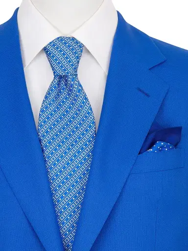 Stefano Ricci Men's Luxury Silk Tie Set - Blue White | Thumbnail 2 Stefano Ricci Men's Luxury Silk Tie Set - Blue White | Thumbnail 2