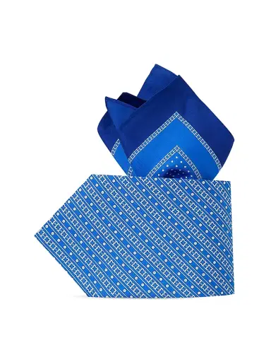 Stefano Ricci Men's Luxury Silk Tie Set - Blue White | Thumbnail 1 Stefano Ricci Men's Luxury Silk Tie Set - Blue White | Thumbnail 1