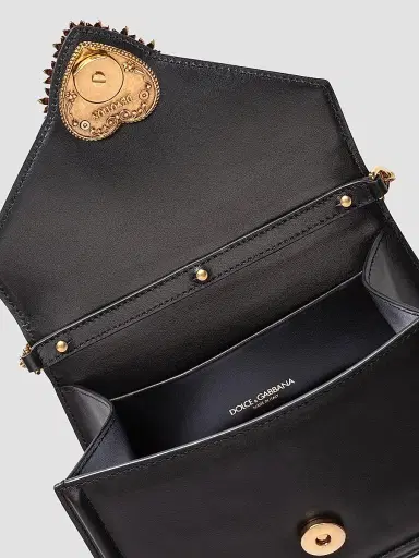 Dolce & Gabbana Women's Devotion Leather Top Handle Bag - Black | Thumbnail 4 Dolce & Gabbana Women's Devotion Leather Top Handle Bag - Black | Thumbnail 4