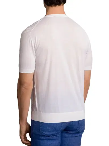 Stefano Ricci Men's Alpha Yarn Cashmere Knit Crewneck Sweater - White | Thumbnail 3 Stefano Ricci Men's Alpha Yarn Cashmere Knit Crewneck Sweater - White | Thumbnail 3