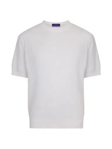 Stefano Ricci Men's Alpha Yarn Cashmere Knit Crewneck Sweater - White | Thumbnail 1 Stefano Ricci Men's Alpha Yarn Cashmere Knit Crewneck Sweater - White | Thumbnail 1