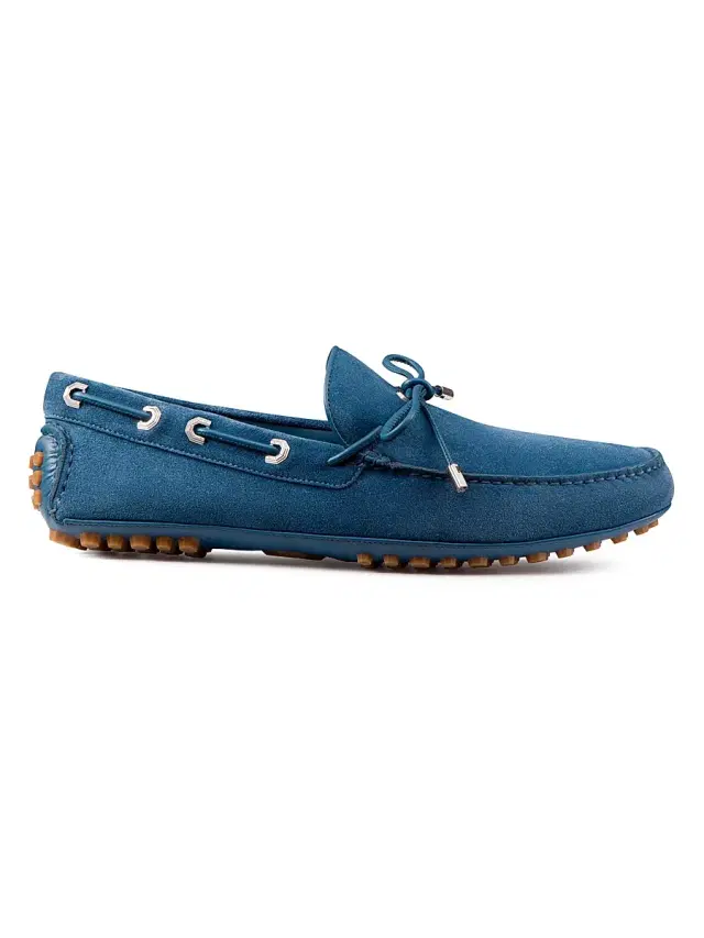 Men's Calf Leather Loafers - Blue Men's Calf Leather Loafers - Blue