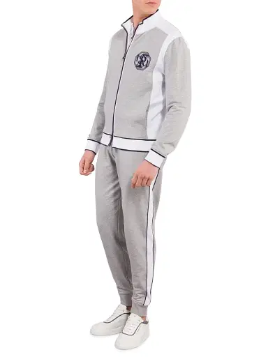 Stefano Ricci Men's Cotton Jogging Trousers - Grey | Thumbnail 4 Stefano Ricci Men's Cotton Jogging Trousers - Grey | Thumbnail 4