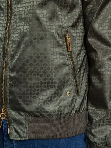 Stefano Ricci Men's Jacquard and Lambskin Leather Blouson Jacket - Chrome Green | Thumbnail 6 Stefano Ricci Men's Jacquard and Lambskin Leather Blouson Jacket - Chrome Green | Thumbnail 6