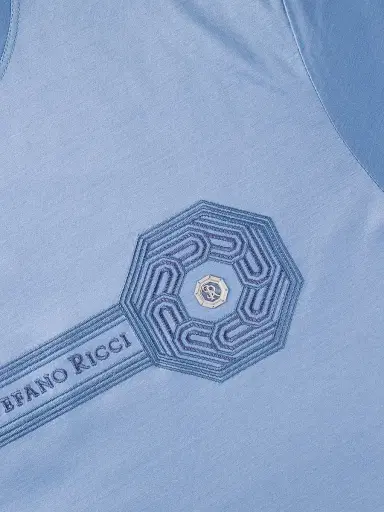 Stefano Ricci Men's T-Shirt - Blue | Thumbnail 3 Stefano Ricci Men's T-Shirt - Blue | Thumbnail 3