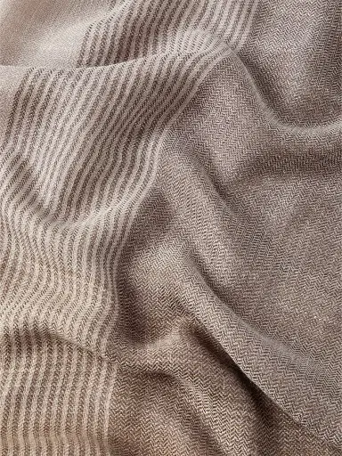 Brunello Cucinelli Men's Silk and Linen Chevron Scarf with Stripes | Thumbnail 3 Brunello Cucinelli Men's Silk and Linen Chevron Scarf with Stripes | Thumbnail 3